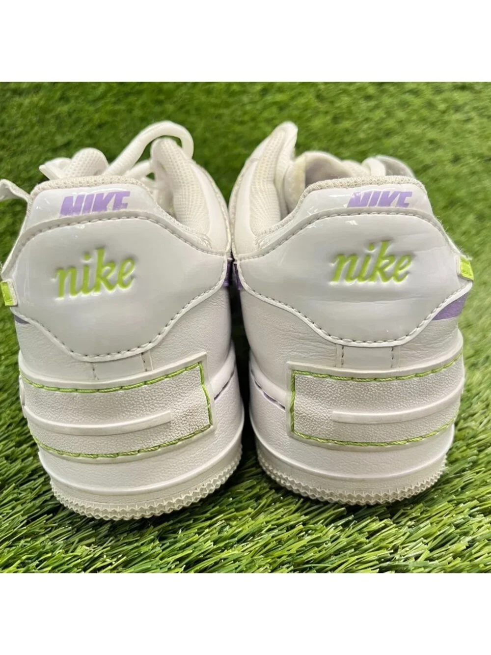 Nike Air Force 1 Shadow Low Womens Size 8.5 White Green Athletic Shoes Sneakers